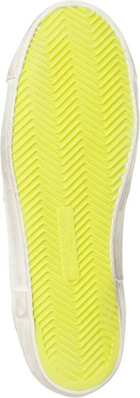 Philippe Model Vintage Distressed Lace-Up Sneakers White Heren