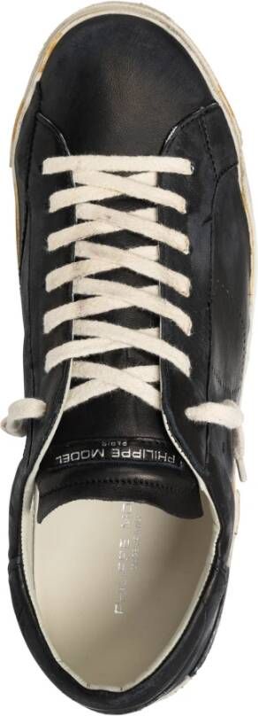 Philippe Model Vintage Distressed Sneakers Black Heren