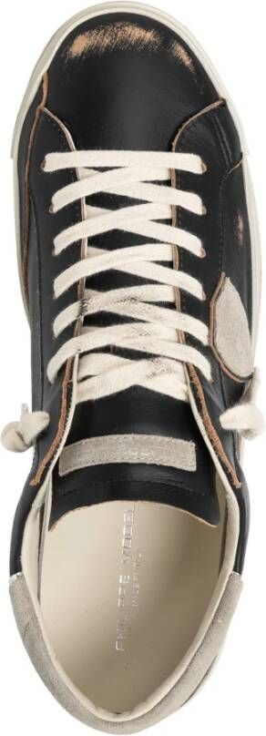 Philippe Model Vintage Distressed Sneakers Black Heren
