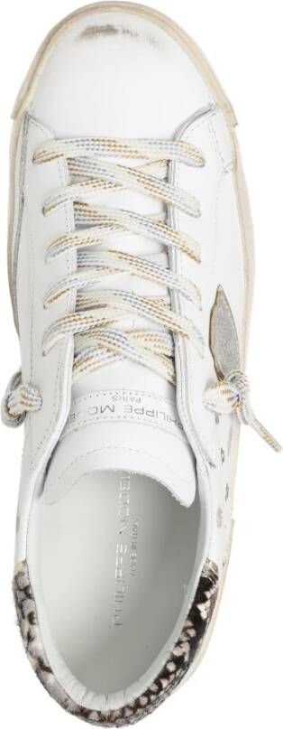 Philippe Model Vintage Distressed Sneakers White Dames