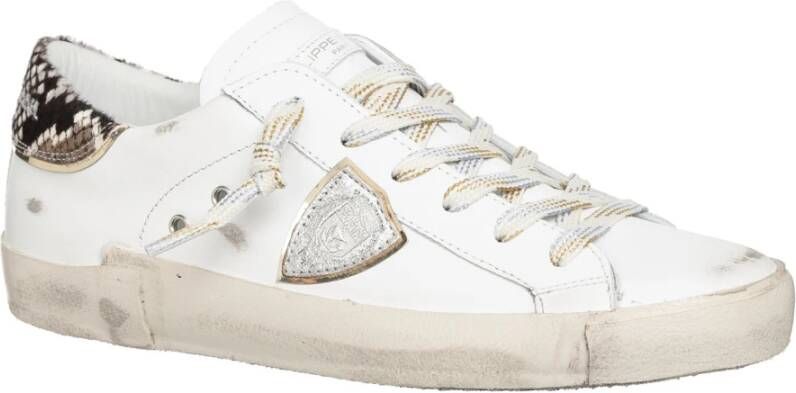Philippe Model Vintage Distressed Sneakers White Dames