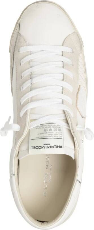 Philippe Model Vintage Distressed Sneakers White Heren