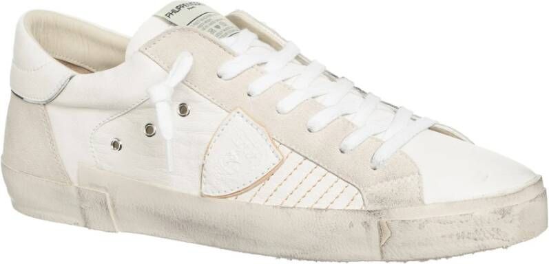 Philippe Model Vintage Distressed Sneakers White Heren