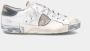 Philippe Model Witte Leren Sneaker met Gebruikte Effectdetails White Dames - Thumbnail 11