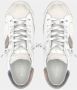 Philippe Model Witte Leren Sneaker met Gebruikte Effectdetails White Dames - Thumbnail 7