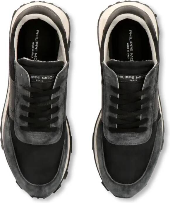 Philippe Model Vintage Lage Sneakers Zwart Black Heren