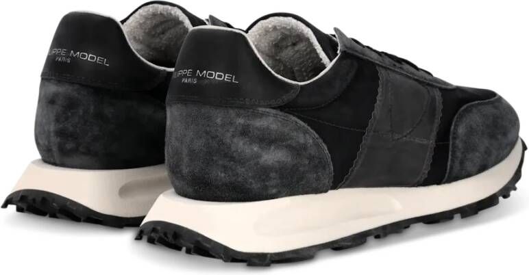 Philippe Model Vintage Lage Sneakers Zwart Black Heren