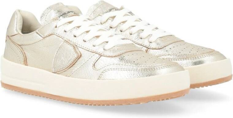 Philippe Model Vintage Leren Sneaker in Platina Yellow Dames