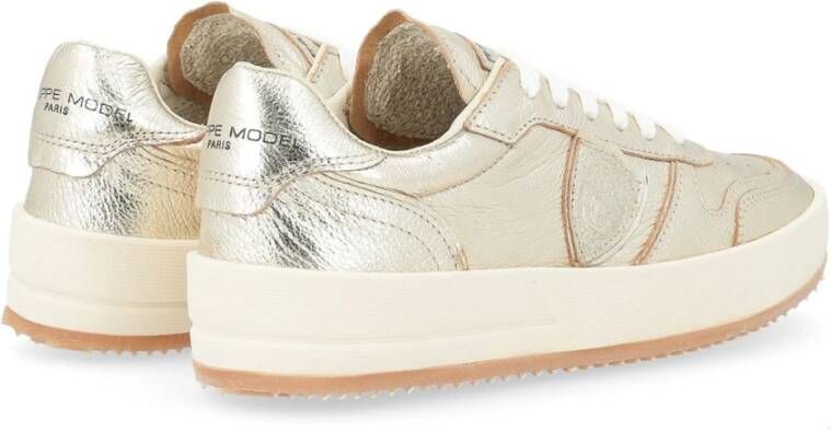 Philippe Model Vintage Leren Sneaker in Platina Yellow Dames