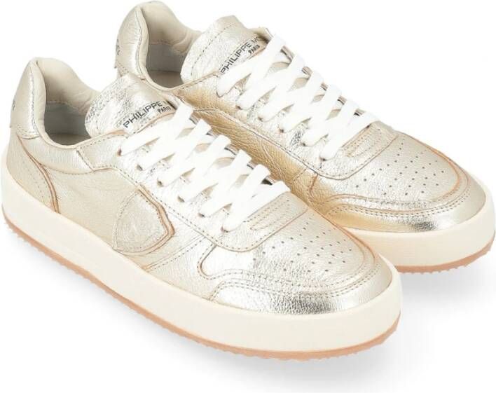 Philippe Model Vintage Leren Sneaker in Platina Yellow Dames