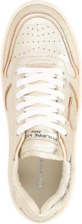 Philippe Model Vintage Leren Sneaker in Platina Yellow Dames