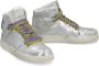 Philippe Model Vintage Metallic Leren Hoge Sneakers Gray Dames - Thumbnail 2