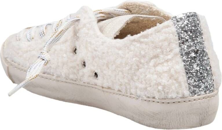 Philippe Model Vintage Teddy Sneakers Ivoor Zilver White Dames