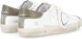 Philippe Model Vintage Witte Lederen Sneaker met Groene Hak White Heren - Thumbnail 3