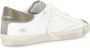 Philippe Model Vintage Witte Lederen Sneaker met Groene Hak White Heren - Thumbnail 5