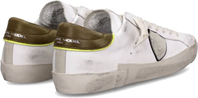Philippe Model Vintage Wit Militaire Sneakers