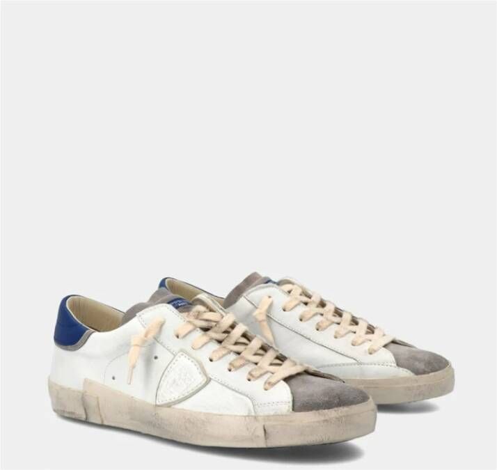 Philippe Model Vintage Witte Leren Sneakers White Heren