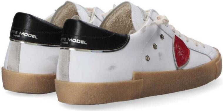 Philippe Model Vintage Witte Leren Sneakers White Heren