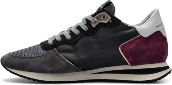 Philippe Model Dames Sneakers Tzld Wl01 Noir Burdeos Gray Grijs Dames