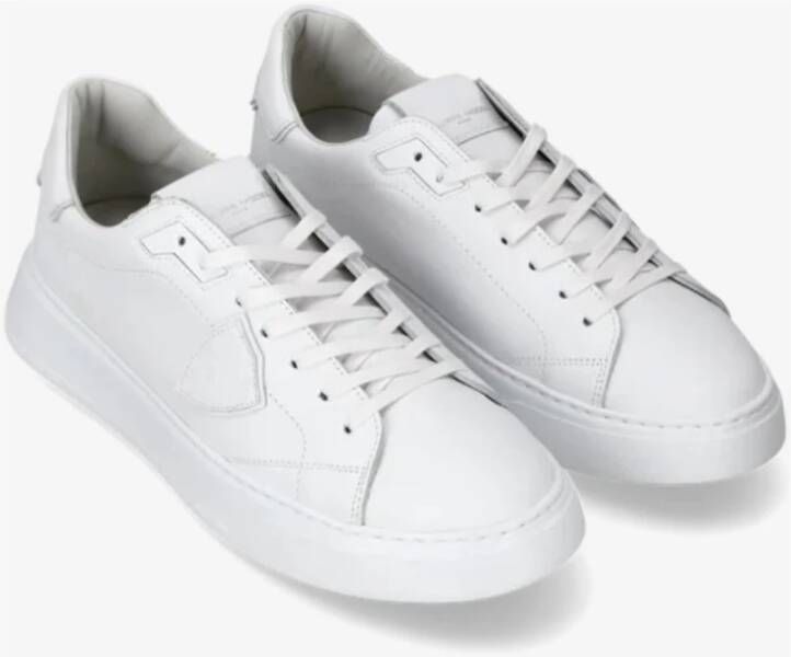 Philippe Model Wit Kalfsleren Lage Sneaker White Heren