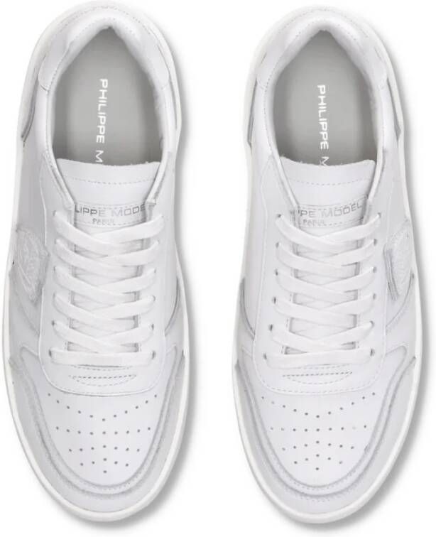 Philippe Model Wit Leren Lage Sneakers White Heren