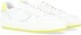 Philippe Model Witte en Fluorescerend Gele Leren Sneaker White Heren - Thumbnail 3