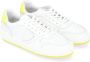 Philippe Model Witte en Fluorescerend Gele Leren Sneaker White Heren - Thumbnail 5