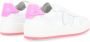 Philippe Model Witte en Fuchsia Leren Sneaker White Dames - Thumbnail 2