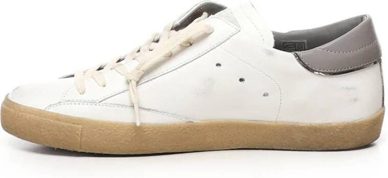 Philippe Model Witte Grijze Sneakers met Logo Applique