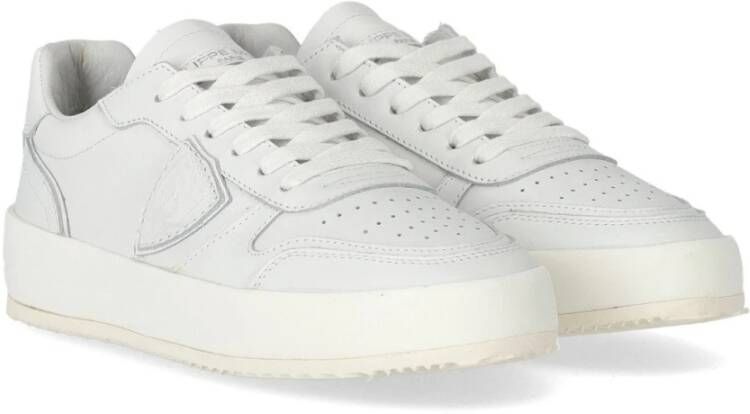 Philippe Model Witte Lage Mooie Leren Sneaker White Heren