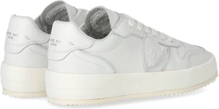 Philippe Model Witte Lage Mooie Leren Sneaker White Dames