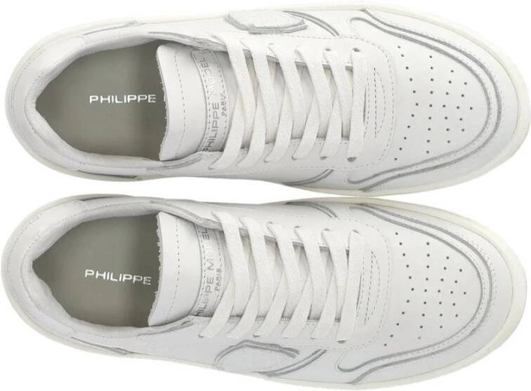 Philippe Model Witte Lage Mooie Leren Sneaker White Heren