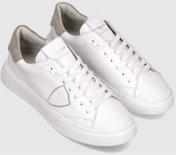 Philippe Model Witte Lage Sneakers Kalfsleer White Heren
