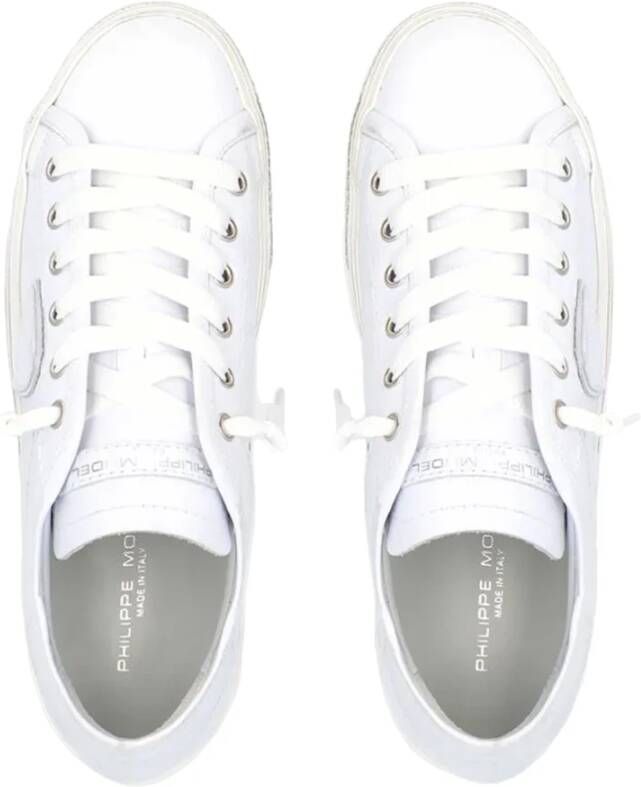 Philippe Model Witte Leren Lage Sneakers Wit Dames