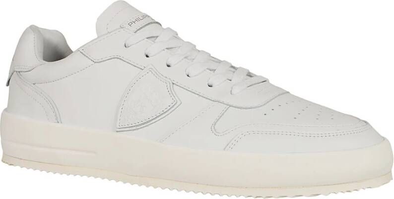 Philippe Model Witte Leren Lage Top Sneakers White Heren