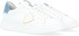 Philippe Model Witte Leren Sneaker met Denim Detail White Heren - Thumbnail 2