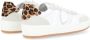 Philippe Model Witte Leren Sneaker met Dierenprint White Dames - Thumbnail 5