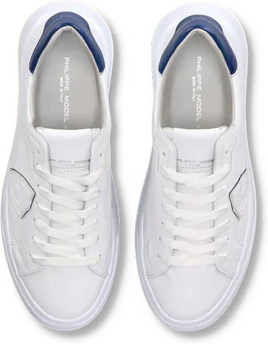 Philippe Model Witte Leren Sneakers Dikke Rubberen Zool White Heren