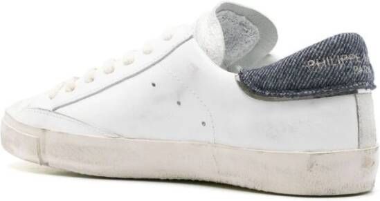 Philippe Model Witte leren sneakers met gebarsten effect