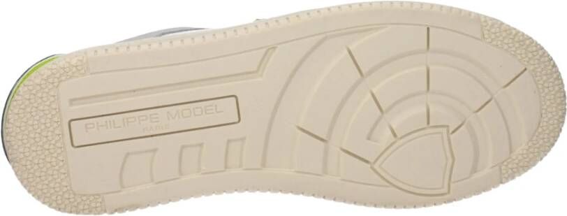 Philippe Model Witte Leren Sneakers met Vintage Effect