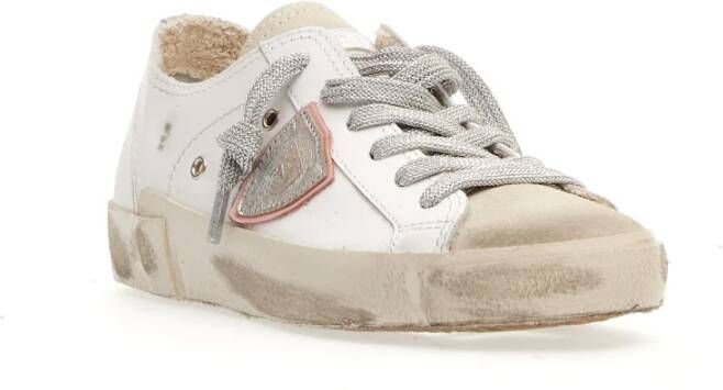 Philippe Model Witte Leren Sneakers Paris Model Multicolor Dames