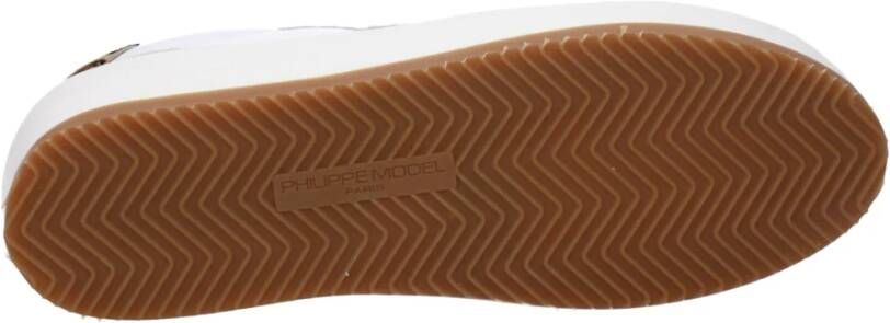 Philippe Model Witte Leren Sneakers Vintage Effect
