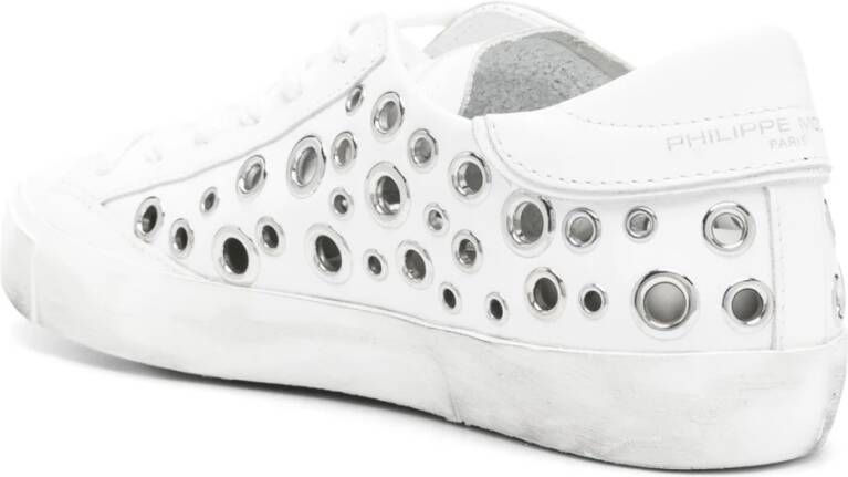 Philippe Model Witte Leren Sneakers Vintage Stijl White Dames