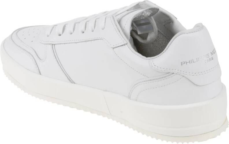 Philippe Model Witte Leren Sneakers voor Mannen White Heren