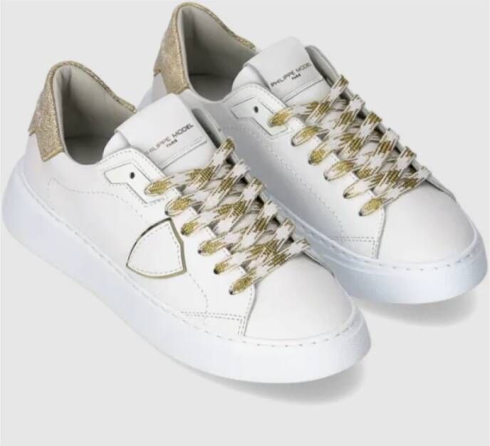 Philippe Model Witte Leren Sneakers voor Moderne Vrouwen White Dames