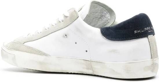 Philippe Model Witte Marineblauwe Sneakers Ronde Neus Ontwerp White Heren
