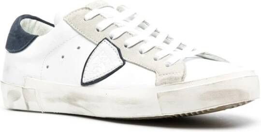 Philippe Model Witte Marineblauwe Sneakers Ronde Neus Ontwerp White Heren