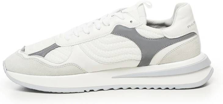 Philippe Model Witte Mesh Sneakers met Suède
