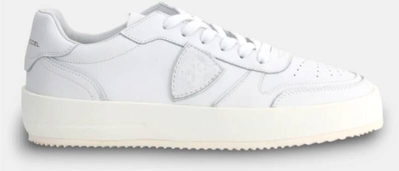 Philippe Model Witte Sneakers met Ambachtelijke Zool White Heren