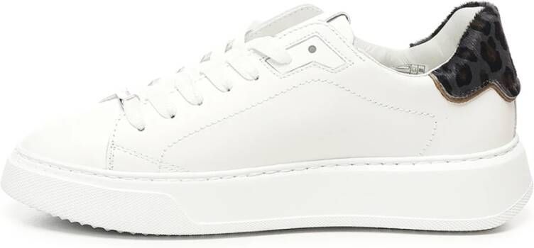 Philippe Model Witte Sneakers met Dierenprint Spoiler